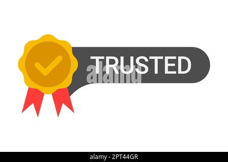 Trusted label with five stars and thumbs up Stock Vector Image & Art ...