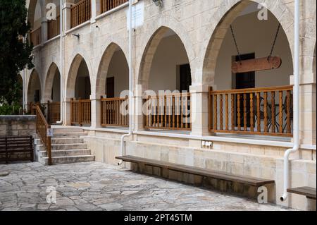 Susuz, Cyprus - March 27, 2023 - Building and site of the Saint Neophytos monastery Stock Photo