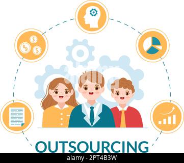 Hand drawn flat design teamwork concept Vector illustration Stock ...