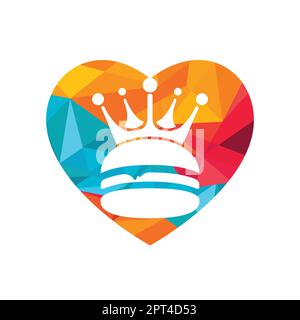Burger king vector logo design. Burger with crown icon logo concept. Stock Vector