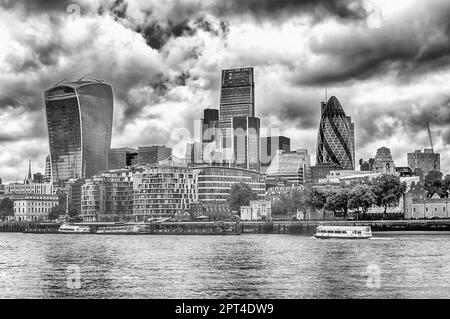 Aerial view of London City skyline, modern skyscrapers in London financial district, UK Stock Photo