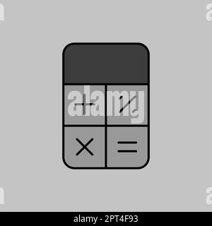 Calculator grayscale icon vector. Finances sign Stock Vector