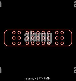 Neon adhesive Bandage Medical plaster icon black color vector illustration flat style image red color vector illustration image flat style Stock Vector