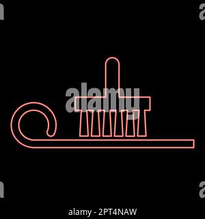 Neon glue applied to wallpaper Designation on wallpaper symbol icon black color vector illustration flat style image red color vector illustration image flat style Stock Vector
