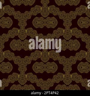 Line Icon Seamless Pattern Isolated on Black Background. Stock Vector