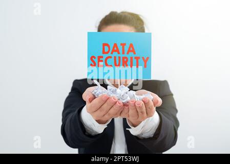 Writing displaying text Data Security, Word for Protected important personal data from unauthorized access Stock Photo