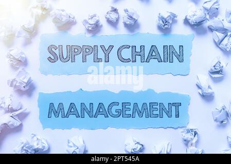 Inspiration showing sign Supply Chain Management, Internet Concept Aspects of modern smart company logistics processes Stock Photo