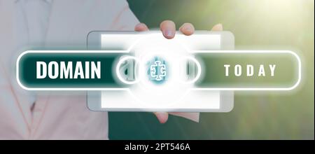 Conceptual caption Domain, Word for identification string that defines a realm of administrative autonomy Stock Photo