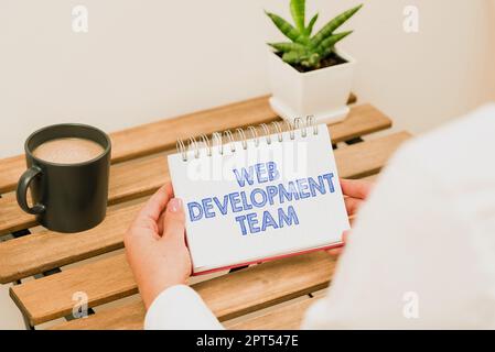 Handwriting text Web Development Team, Concept meaning in control of all the processes throughout the entire project Stock Photo