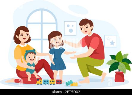 Child Adoption Agency By Taking Kids To Be Raised, Cared And Educated With Love In Flat Cartoon Hand Drawn Template Illustration Stock Vector