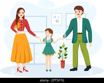 Child Adoption Agency By Taking Kids To Be Raised, Cared And Educated With Love In Flat Cartoon Hand Drawn Template Illustration Stock Vector