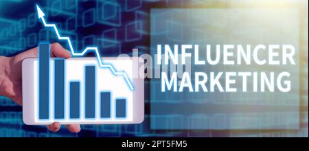 Writing displaying text Influencer Marketing, Word Written on Endorser who Influence Potential Target Customers Stock Photo