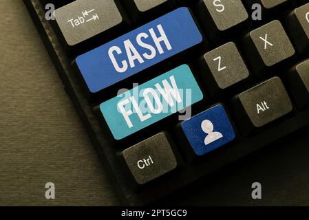 Text caption presenting Cash Flow, Conceptual photo Movement of the money in and out affecting the liquidity Stock Photo