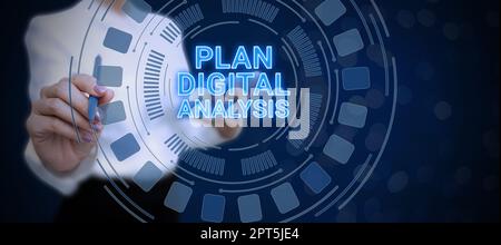Writing displaying text Plan Digital Analysis, Business approach sales data and economic growth graph chart, business strategy Stock Photo