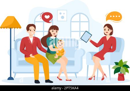 Child Adoption Agency By Taking Kids To Be Raised, Cared And Educated With Love In Flat Cartoon Hand Drawn Template Illustration Stock Vector