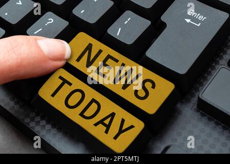 Writing displaying text News, Business overview comprehensive uptodate information from sources all over the world Stock Photo