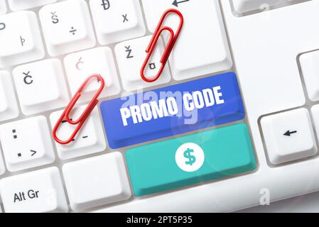 Conceptual display Promo Code, Business approach digital numbers that give you good discount on certain product Stock Photo