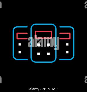 Three protective police shield vector flat icon Stock Vector