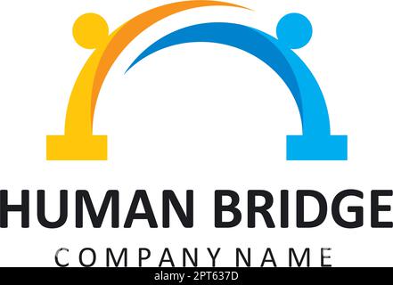 bridge people concept design icon vector illustration template Stock Vector