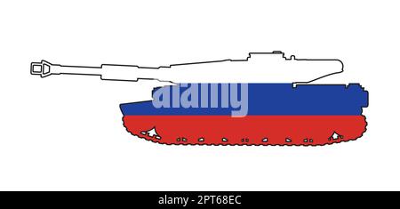 Modern Battle Tank With Russian Flag Stock Vector