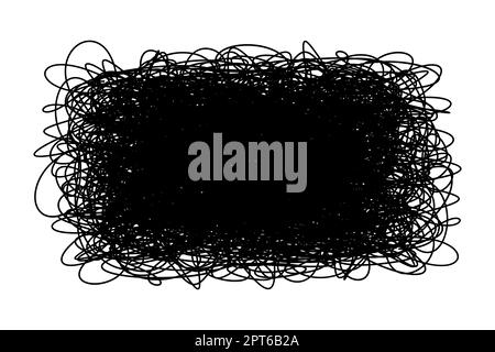 Grungy scribble rectangle banner, hand drawn with thin line, isolated ...