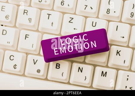Text sign showing Logic Emotion, Business approach Unpleasant Feelings turned to Self Respect Reasonable Mind Stock Photo