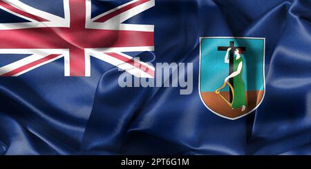 Montserrat flag - realistic waving fabric flag Stock Photo