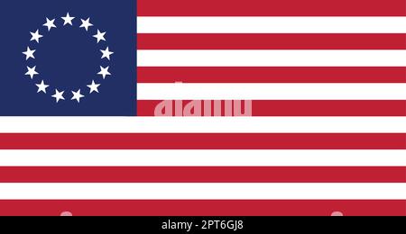 USA Betsy Ross Stars And Stripes Stock Vector