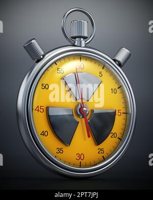 Atomic bomb, nuclear weapon with stopwatch, 3D rendering isolated on ...