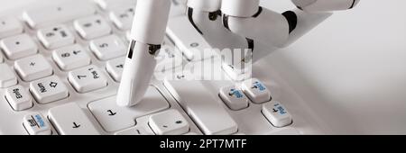 AI Robot Computer Software. Artificial Intelligence And Data Security Stock Photo