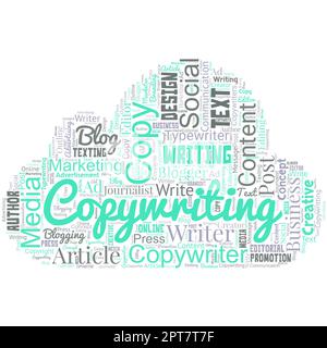 Big word cloud in the shape of cloud with word copywriting. Stock Photo
