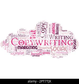 Big word cloud in the shape of UFO with word copywriting. Stock Photo