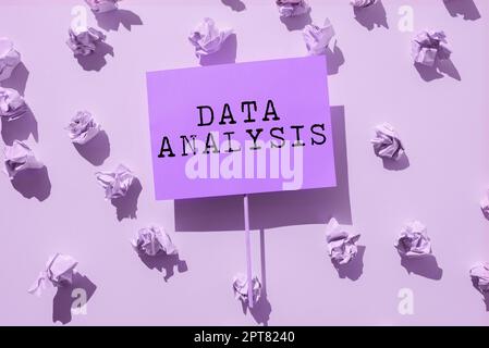 Sign displaying Data Analysis, Conceptual photo Translate numbers to Analytical Conclusion Forecasting Stock Photo