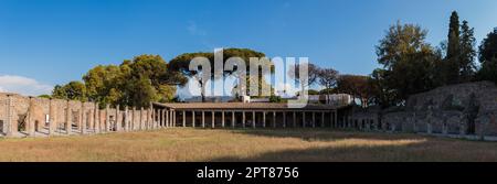 A panorama of the Gladiators' Barracks, in Pompeii. Stock Photo