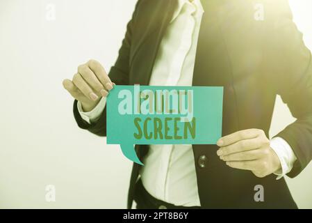 Text sign showing Multi Screen, Word for Having or involving several screen especially in a cinema Stock Photo