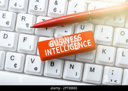 Handwriting text Business Intelligence, Business concept Best Practice of Information to Optimize Performance Stock Photo