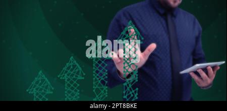 Business Man Presenting New Futuristic Technologies. Stock Photo
