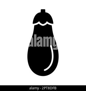 Eggplant isolated vector glyph icon. Vegetable sign. Graph symbol for food and drinks web site, apps design, mobile apps and print media, logo, UI Stock Photo