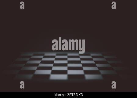close up empty chess board on dark background.strategy leadership and success concept business. Stock Photo