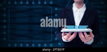 Business Man Presenting New Futuristic Technologies. Stock Photo