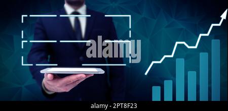 Business Man Presenting New Futuristic Technologies. Stock Photo
