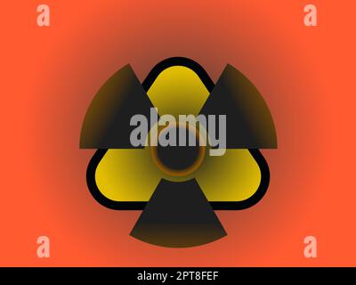 Sign of a zone of increased radiation hazard. Vector image. Radiation pollution. Nuclear danger. Zone of nuclear destruction. Warning sign. Attention Stock Photo