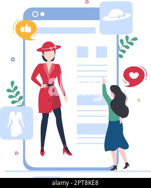 Model Portfolio Template Hand Drawn Cartoon Flat Illustration with Modeling Agency Manager and Photographer take Photos of Model in Platform Design Stock Vector