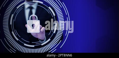 Business Man Presenting New Futuristic Technologies. Stock Photo