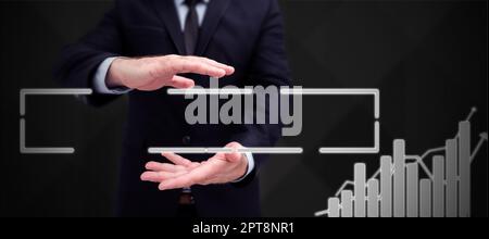 Business Man Presenting New Futuristic Technologies. Stock Photo