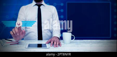 Business Man Presenting New Futuristic Technologies. Stock Photo