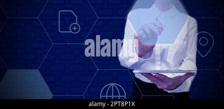 Business Man Presenting New Futuristic Technologies. Stock Photo