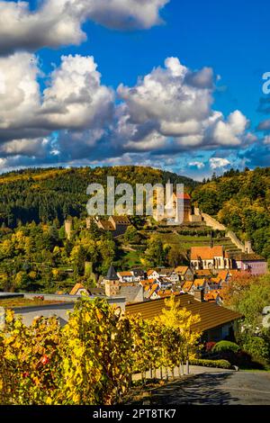 Hirschhorn Castle a ruined castle on the Neckar Stock Photo