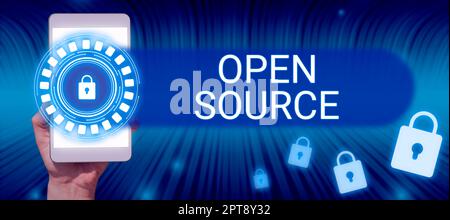 Inspiration showing sign Open Source, Conceptual photo contains the source code that can be modified and enhanced Stock Photo