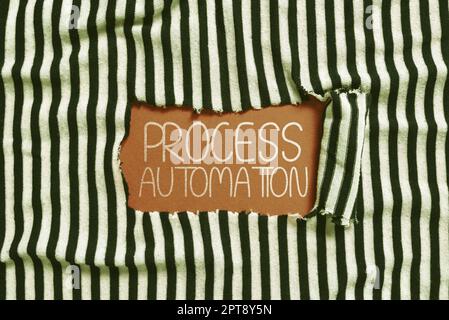 Text caption presenting Process Automation, Internet Concept the use of technology to automate business actions Stock Photo